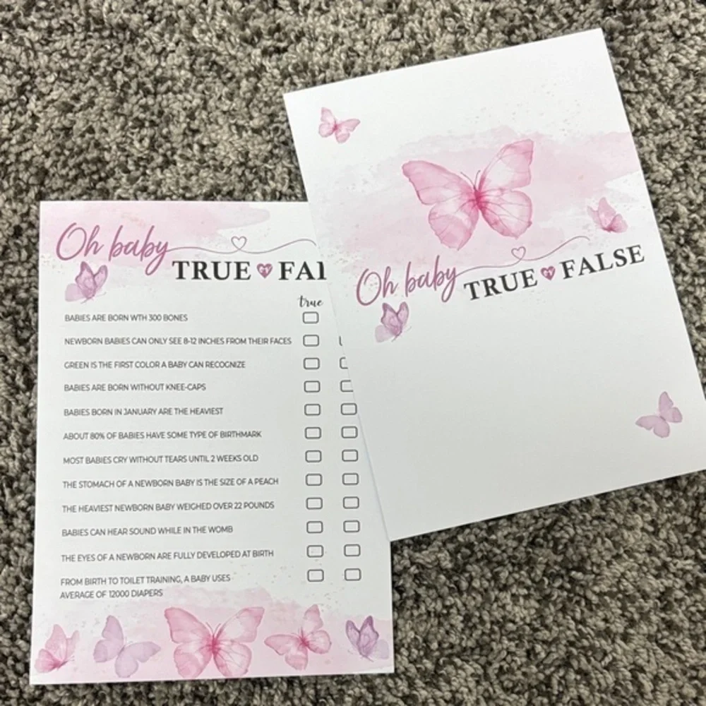 Oh Baby True or False Game Cards